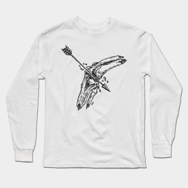 An Arrow In The Knee Long Sleeve T-Shirt by JailbreakArts